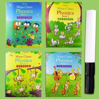 Usborne Wipe-clean Phonics(boxset)หนังสือ Workbooks เขียนแล้วลบได้