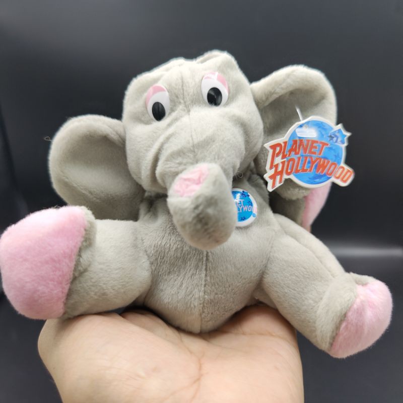 ตุ๊กตา ช้าง Planet Hollywood Popcorn Elephant with tags 1997 stuffed plush bean bag งานก้นถ่วง นุ่มๆ