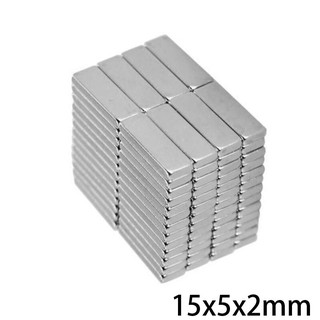 10ชิ้น Magnet Neodymium แม่เหล็กแรงสูง N35 - 15mm x 5mm x 2mm (10 ชิ้น) สำหรับงาน DIY แม่เหล็กแรงสูง ขนาด 15mmx5mmx2mm