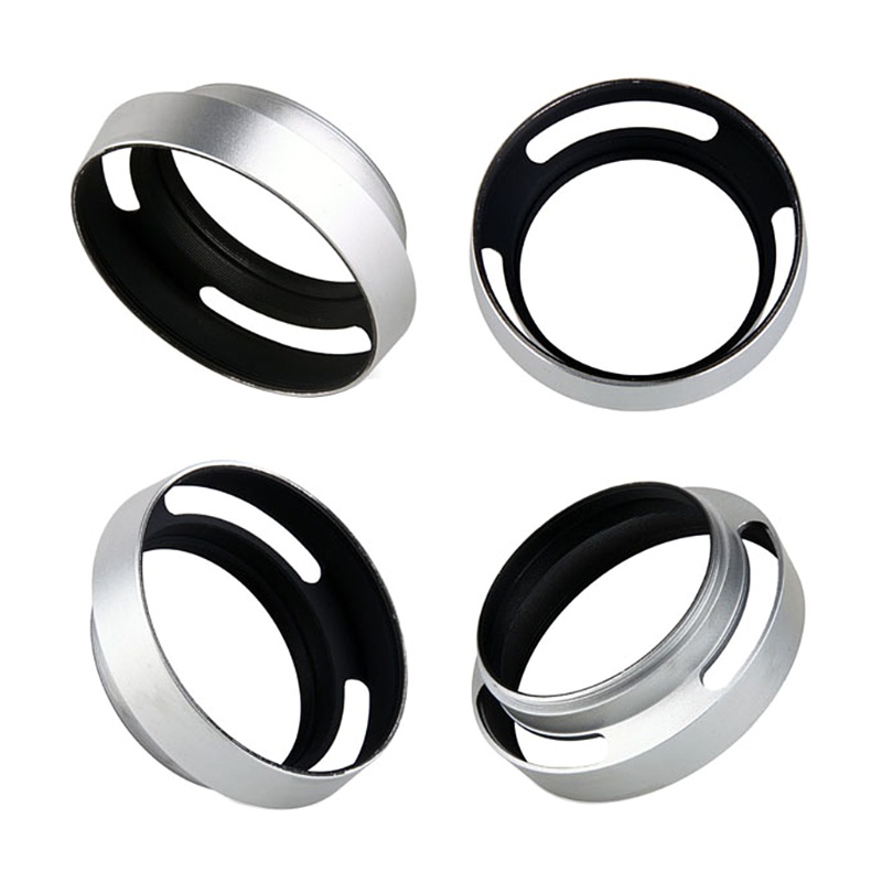 Will 40.5mm Aluminium Silver Lens Oblique Cover Internal thread Hood For Leica Slr #7