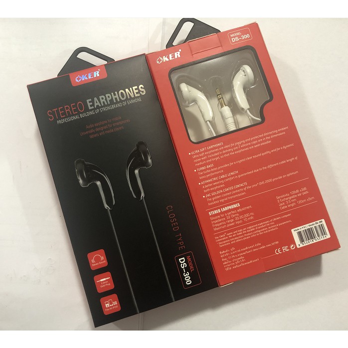 OKER Stereo Earphones หูฟัง รุ่น DS-300 (สีดำ)