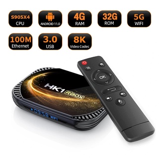 กล่องแอนดรอยด์ 8K HK1 RBOX X4S แรม4GB/32GB Amlogic S905X4 Android 11 ลงแอพพร้อมใช้งาน