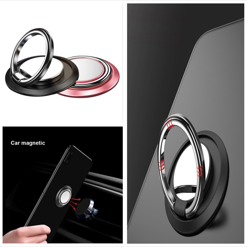 New Fashion Round Metal Finger Ring Cell Phone Holder Desk Stand Bracket Car Stent For Mobile Phone Car Phone Stand