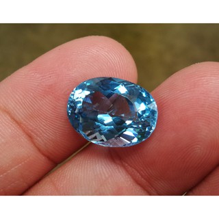 PY Beauty ร้านนี้ขายแต่ของแท้ค่ะ พลอยบลูโทปาสรูปทรงไข่ (Natural Blue Topaz) 10.85 กะรัต คัดสวย อัญมณีเดือนพฤศจิกายน