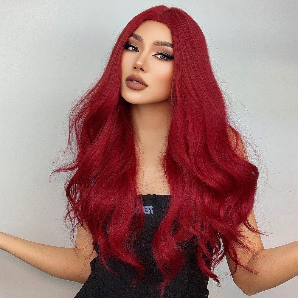 [Super High Quality] 2022 New Wig For Women Red, Long Wavy Curly Wig