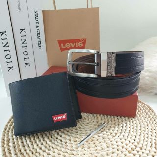 รุ่นใหม่ล่าสุด!! BEST GIFT SET "ซื้อ1 ได้ถึง2" กระเป๋าสตางค์+เข็มขัด Levis #กระเป๋าสีดำผิวเรียบ