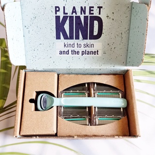 ชุดมีดโกน ยิลเลตต์ แพลนเน็ต ไคด์ Planet KIND® Starter Kit 1 Handle + 8 Refills (Gillette®)  ด้าม+ใบมีด