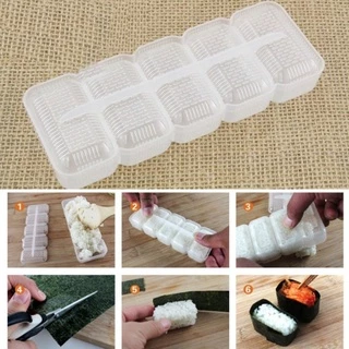 แม่พิมพ์ทําซูชิเบนโตะ ทรงสามเหลี่ยม แบบไม่ติด DIY สไตล์ญี่ปุ่น 5 ม้วน