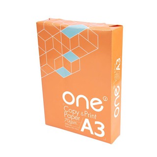 กระดาษถ่ายเอกสาร A3 70แกรม 500แผ่น/รีม ONE Copy paper A3 70 grams, 500 sheets / ream ONE