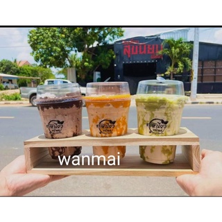 3ช่องวางแก้วกาแฟ ชาไข่มุก โชว์สินค้า โรงงานทำเอง
