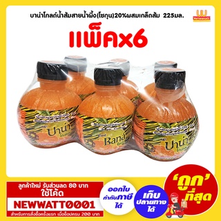 บาน่าโกลด์น้ำส้มสายน้ำผึ้ง(โชกุน)20%ผสมเกล็ดส้ม 225มล. (แพ็คx6)