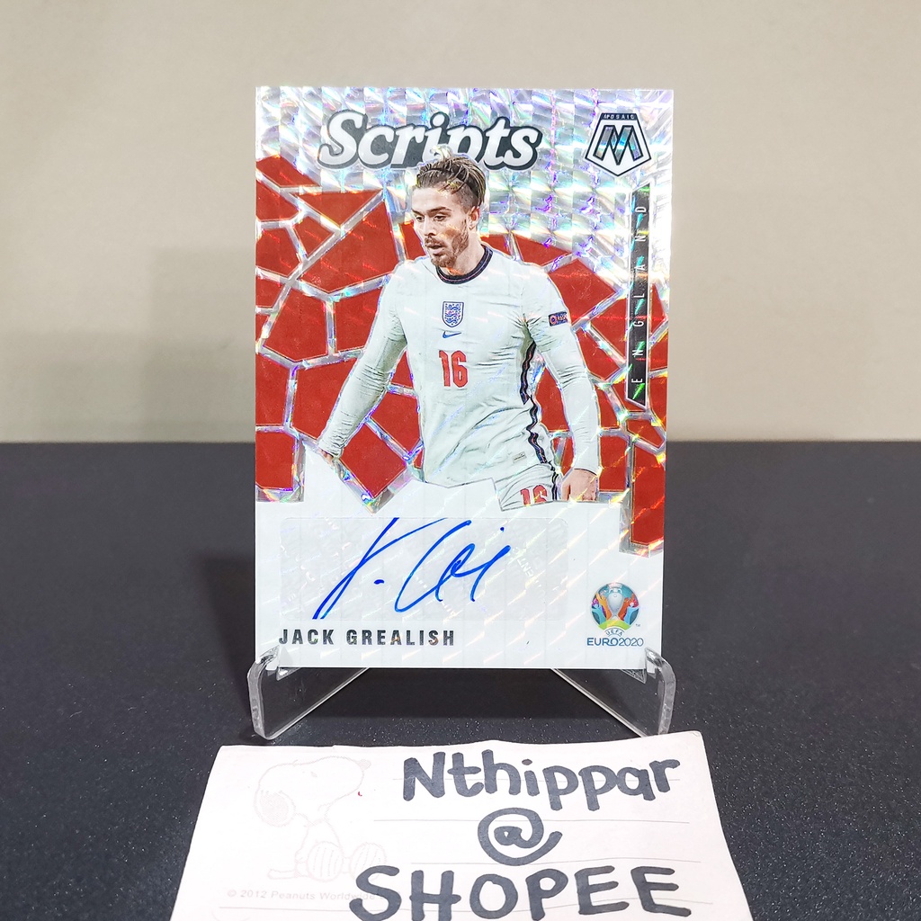 ขาย การ์ด Panini Euro 2020 Jack Grealish Scripts England Auto Autograph ลายเซ็น การ์ดฟุตบอล การ์ดนัก