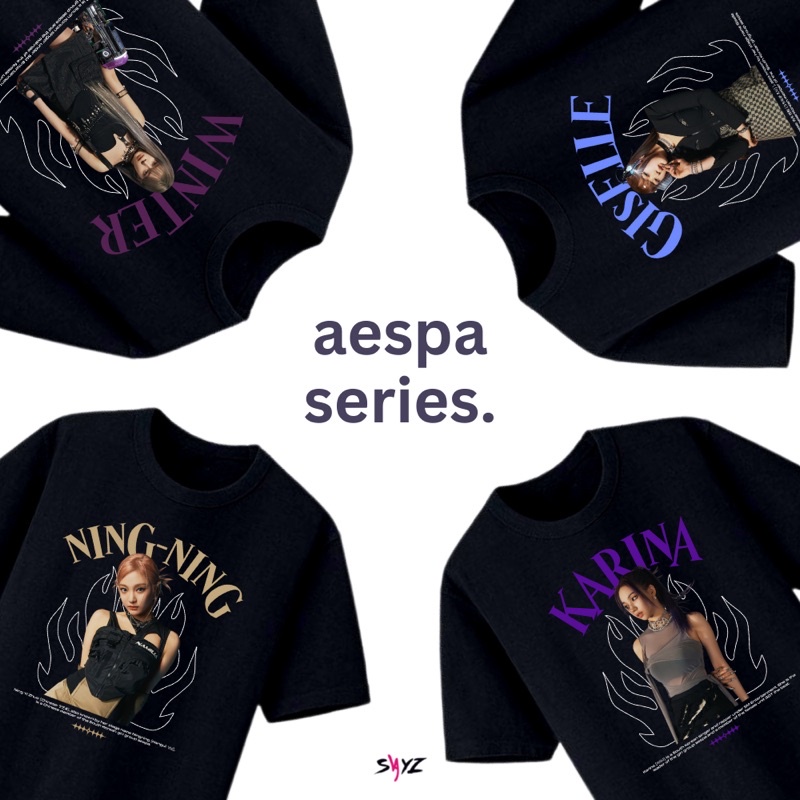 [ Ready ] เสื้อยืด aespa Flame Girls ver - Winter Karina Giselle NingNing - Girls aespa series | คอน