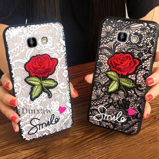 เคสสำหรับ Samsung Galaxy A5 A7 2017 A520 A720 เคสมือมือCase เคสลายลูกไม้ดอกกุหลาบ