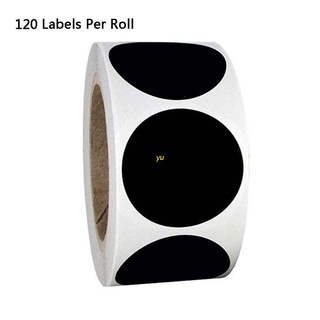 yu 120pcs/roll Blank Label Round Chalkboard Sticker Kitchen Pantry Mason Spice Jar