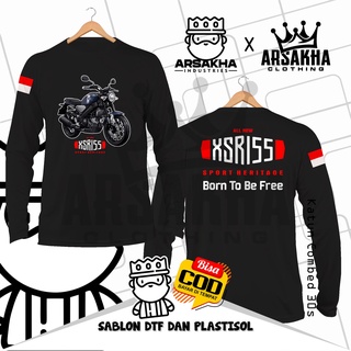 เสื้อยืดแขนยาว ผ้าฝ้าย ลาย Born To Be Free V2 Distro Combed 30S Arsakha สําหรับ Yamaha XSR155