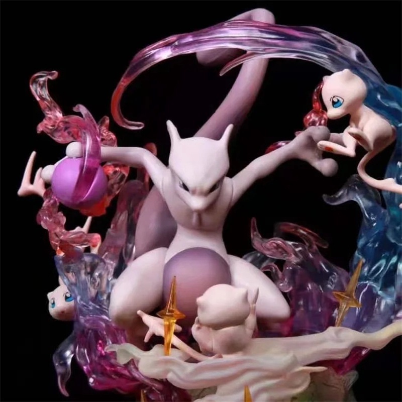Pokemon Mew Two and Mew PVC Figure copy resin พร้อม LED
