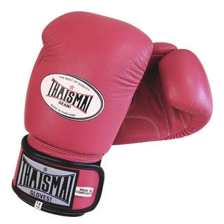 THAISMAI - BG124 นวมชกมวย นวมซ้อมมวย อุปรณ์มวยไทย นวมต่อยมวย นวม หนังแท้ สีชมพู- Boxing Gloves Pink Leather THAIFIGHTPRO