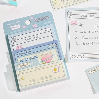 กระดาษโน๊ตลายน่ารัก วินเทจ แผ่นจดบันทึก 100 แผ่น memo pad