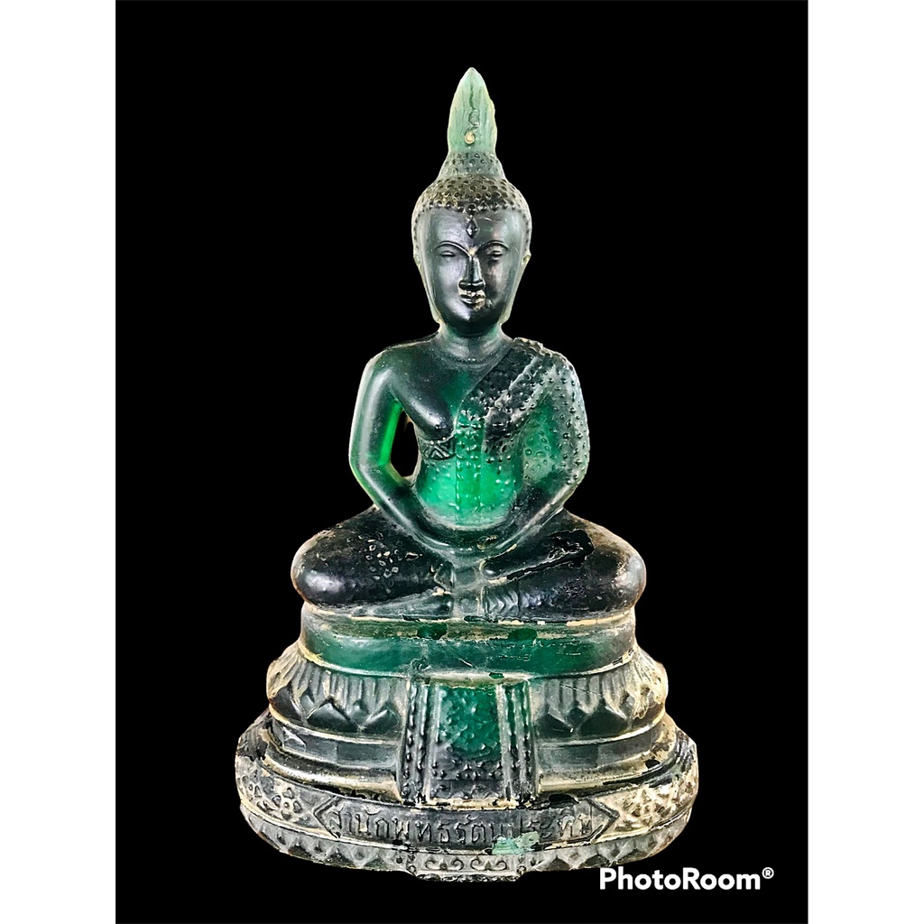 พระแก้วมรกต บล็อกกรรมการ JAPAN นิยม ฐาน7นิ้ว สูง11นิ้ว พิธีใหญ่25ศตวรรษ ปี2500 เนื้อสีเขียวมรกต หน้า
