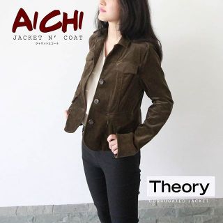 Corrugated Jacket  สีเขียวขี้ม้า แบรนด์ Theory มือ2