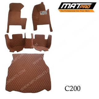 MatPro พรมปูพื้นเข้ารูป 5D 6D Premium Fitted Leather Car Mats สำหรับรถรุ่น Benz C200 W203 ปี2001-2003 + ถาดท้ายสดท้าย