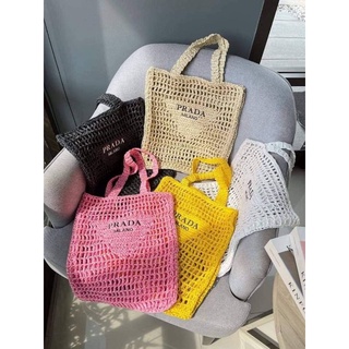พร้อมส่ง 📍 กระเป๋าสาน PRADA กระเป๋าชายหาด รูปถ่ายสินค้าจริง