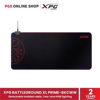 XPG BATTLEGROUND XL PRIME-BKCWW (แผ่นรองเม้าส์) Detachable braided cable, Two-zone RGB lighting สินค้ารับประกัน 2 ปี