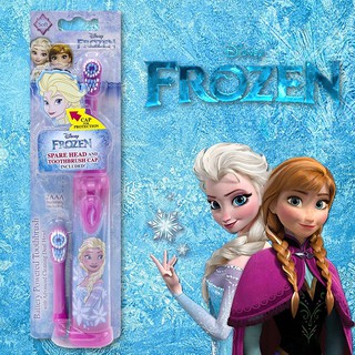 Disney Frozen Battery Powered Toothbrush With Advanced Cleaning Dual Head and Toothbrush Cap แปรงสีฟันอัตโนมัติรุ่นพิเศษ