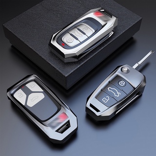 ปลอกกุญแจรีโมทรถยนต์ / Zinc Alloy Car Key Case Cover For Audi A1 A3  A4 A4L A5 A6 A8 Q5 Q7 TT 2016-2021 Accessories