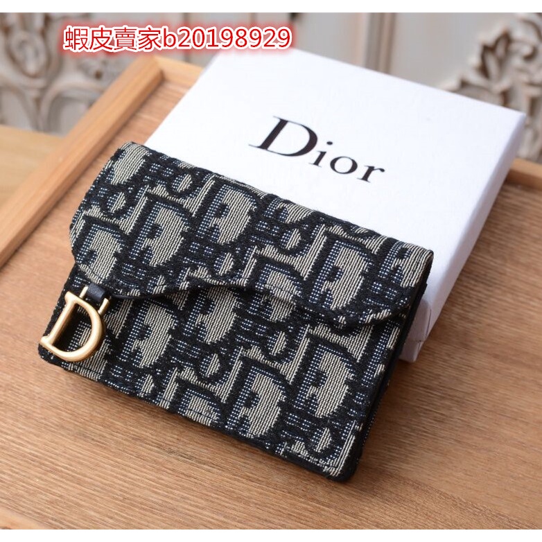 [พบสินค้าด่วน] เคาน์เตอร์คุณภาพ DIOR กระเป๋าสตางค์ผู้หญิง Dior แบบคลิปสั้น กระเป๋าสตางค์ ที่ใส่บัตรเ