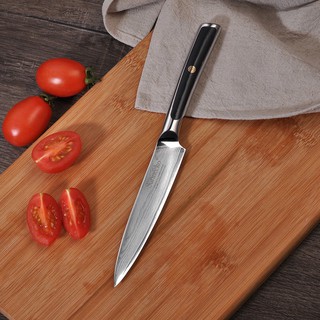 มีดเชฟ มีดครัว มีดทำครัว Sunnecko 5" chef knife, fruit knife  เหล็ก Japanese VG10 Damascus สวยคม พร้อมกล่องของขวัญ