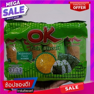 โอเค ทิน บิสกิต ขนมปังกรอบ รสสาหร่าย ชนิดแผ่นบาง 360 ก. บรรจุ 30 ก. X 12 ซอง OK Thin Biscuits, crispy bread, seaweed fla