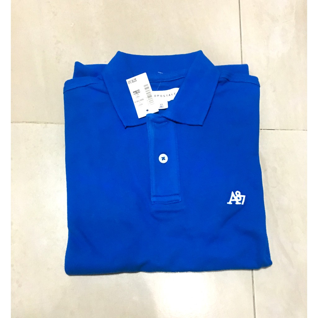A87 Solid Logo Piqué Polo, BLUE GLOW, XSMALL