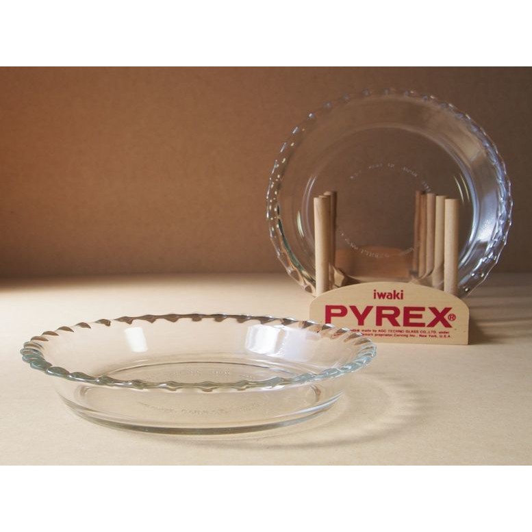 Iwaki  PYREX จานแก้วโบโรซิลิเกท 7 นิ้ว (18.5 cm) มือสองจากญี่ปุ่น รุ่น 207