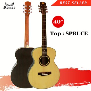 Romeo Guitar กีต้าร์โปร่ง 40" ไม้สปรูซ รุ่น WM-4053 Capulete (สีไม้)