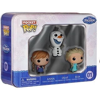 👑 พร้อมส่ง 👑 Funko Frozen Pocket Pop! Mini Vinyl Figure Tin (3-ชิ้นใน 1 กล่อง) ของใหม่ ของลิขสิทธิ์แท้ 100% Elsa &amp; Anna