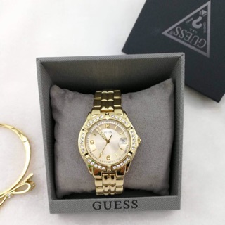 พร้อมส่ง✨ นาฬิกา guess สีทอง งามแงะ หน้าปัด 35 มม. สวยเลอค่า ขนาดหน้าปัดกำลังดี