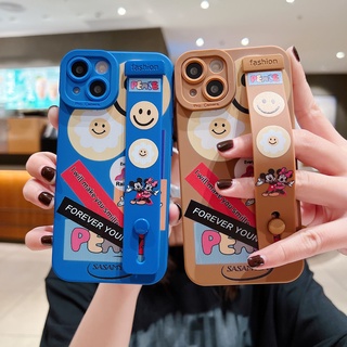 แฟชั่น ฉลาก ยิ้ม สายรัดข้อมือ เคส Samsung Galaxy s23 s20 s21 s22 plus ultra s21fe s21 s20fe note20 ultra note 20 ultra case ซิลิกาเจล หญิง นางแบบคู่ เปลือกนิ่ม เคส