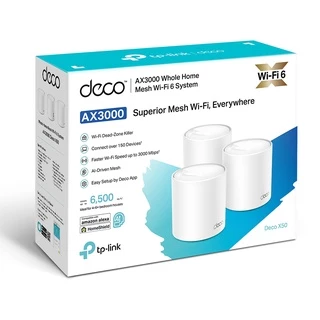 MESH WI-FI (เครือข่ายไวไฟ) TP-LINK WHOLE HOME (DECO X50) DUAL BAND MESH WIFI6 AX3000 ประกันตลอดการใช้งานของแท้ประกันศูนย