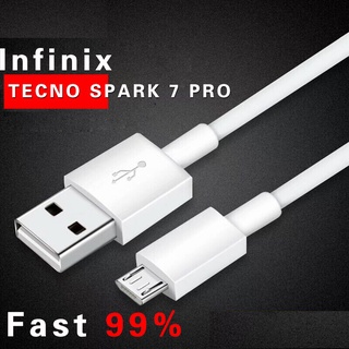 For TECNO SPARK 7 PRO สายชาร์จ สายข้อมูล Micro Usb ทองแดงบริสุทธิ์ 100% ชาร์จเร็ว สําหรับ Android