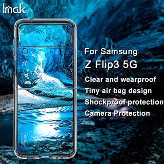 Imak Airbag Casing Samsung Galaxy Z Flip3 5G Transparent Soft TPU Case Galaxy Z Flip 3 5G Mini Clear Silicon Shockproof Cover