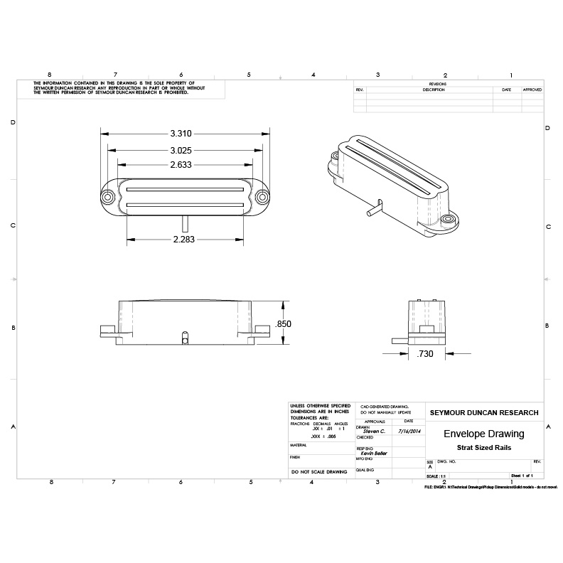 Seymour Duncan Pickups Hot Rails Strat Bridge (SHR-1) - รูปที่ 2