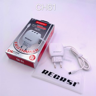 RECRSI CH-61 สายชาร์จพร้อมปลั๊ก 3 USE Charger Set Fast Charging 3.1A สำหรับ  Micro