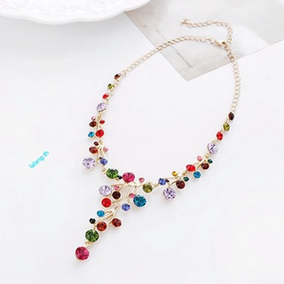 1pc Colorful Diamond Temperament Diamond Accessories Y-shaped Diamond Necklace Clavicle Chain Accessories