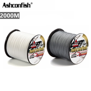 Ashconfish สายเอ็นตกปลาถัก PE X8 สีขาว สีเทา 8 เส้น 2000 เมตร