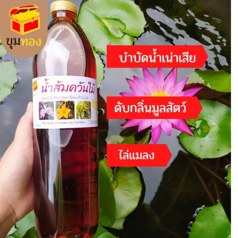 น้ำส้มควันไม้เข้มข้นแท้100% ปริมาณ1ลิตร ใช้ดับกลิ่นเน่า เสีย ป้องกันแมลงกำจัดเชื้อราดับกลิ่นขี้ยางได้
