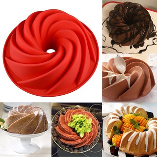 อุปกรณ์แม่พิมพ์ซิลิโคน Big Swirl Shape 3 D สําหรับใช้ทําเค้กเบเกอรี่