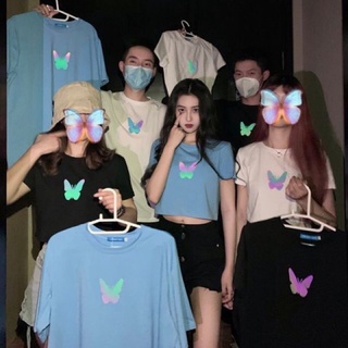 No.1🌈พร้อมส่ง🌈เสื้อคู่รักชายหญิง เสื้อยืด&amp;เสื้อครอป น่ารักมาก(IU2)