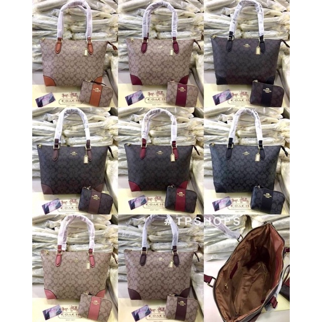 ‼️1 แถม 1 ‼️#กระเป๋าสะพายไหล่ Coach shopping zip tote (แถมกระเป๋าคล้องมือฟรี‼️) โค้ชชอปปิ้ง SP รหัส 885